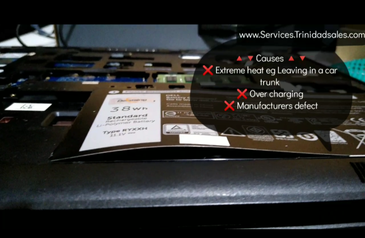 Swollen laptop battery